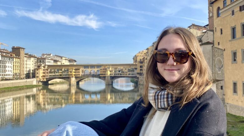 Candid portrait of Mercedes in Florence, Italy