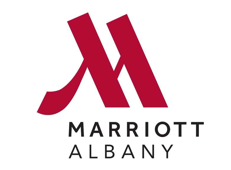 A logo of the marriott hotel in albany.